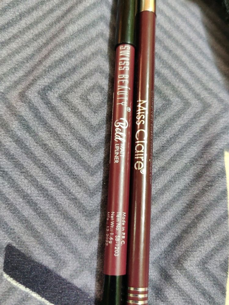 Set Of 2 Lip Liners Burgundy & Purple