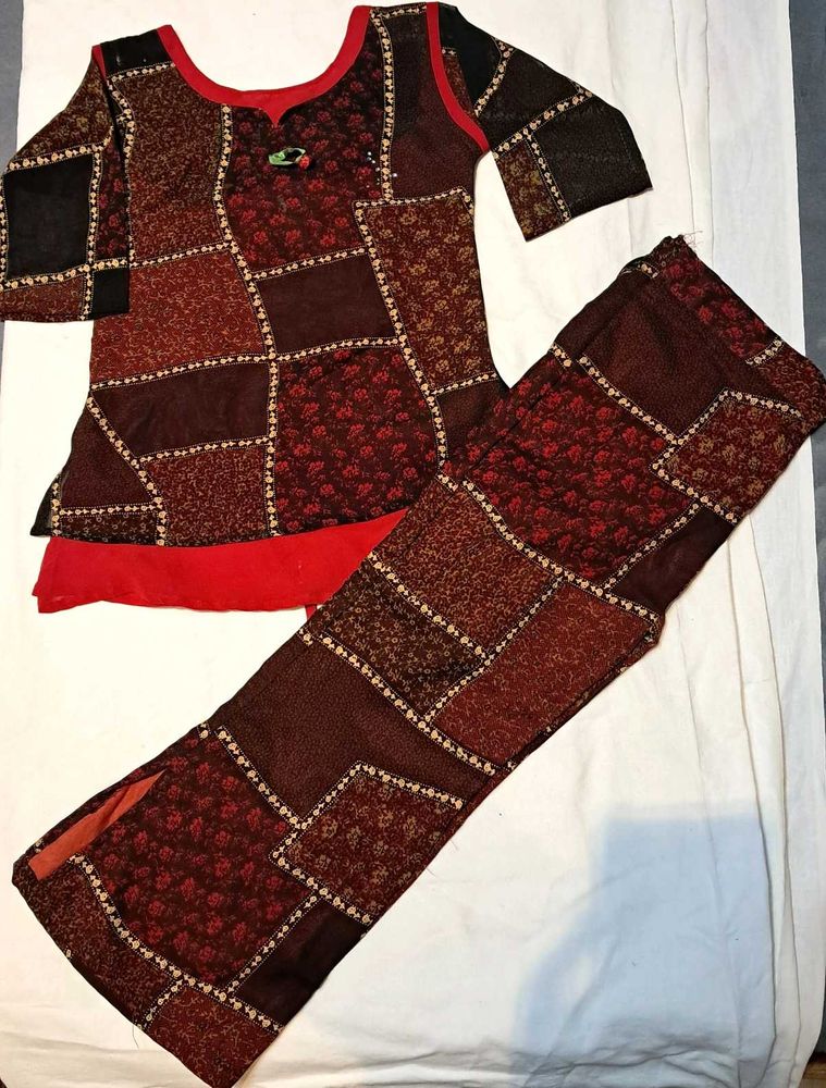 New Print Sharara with Short Kurti (3-4 Years)