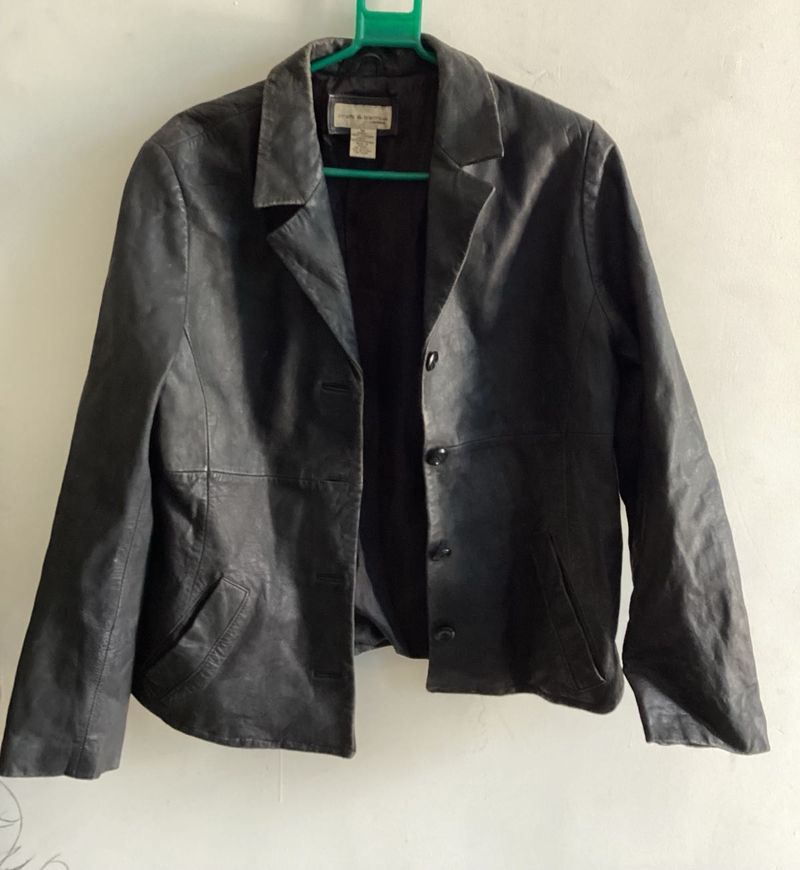 Charcoal Leather Jacket