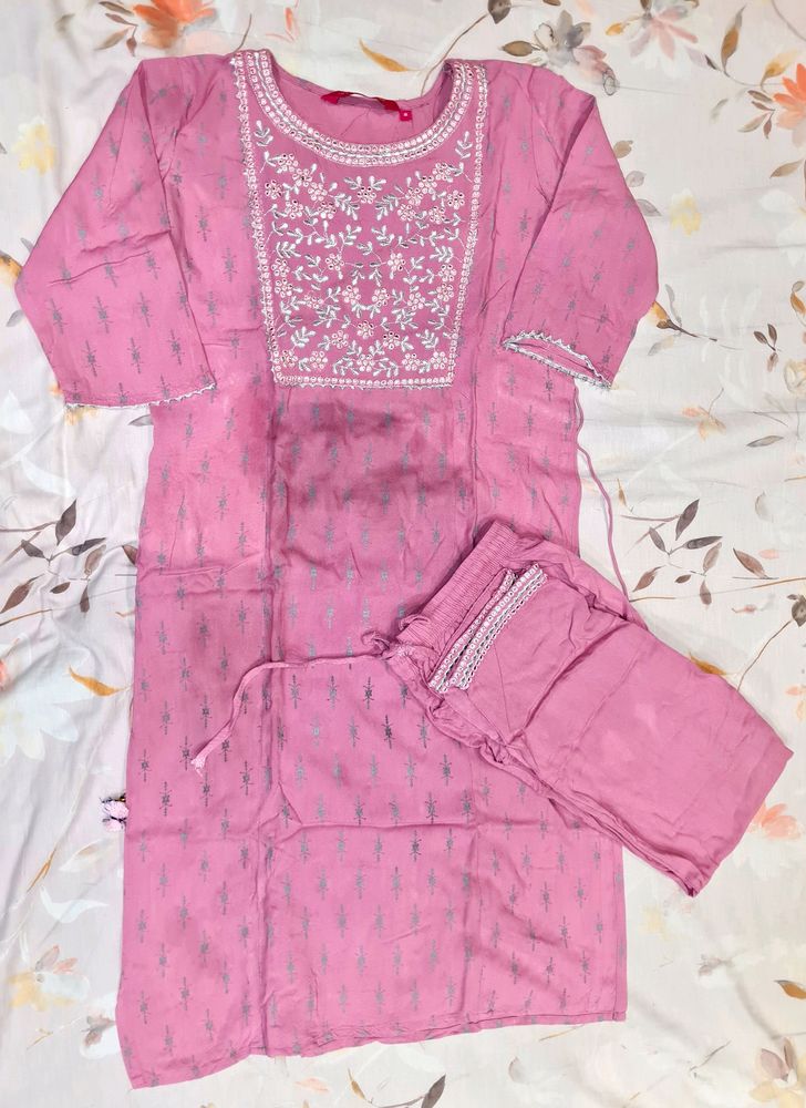Pink kurta set WITH PANT