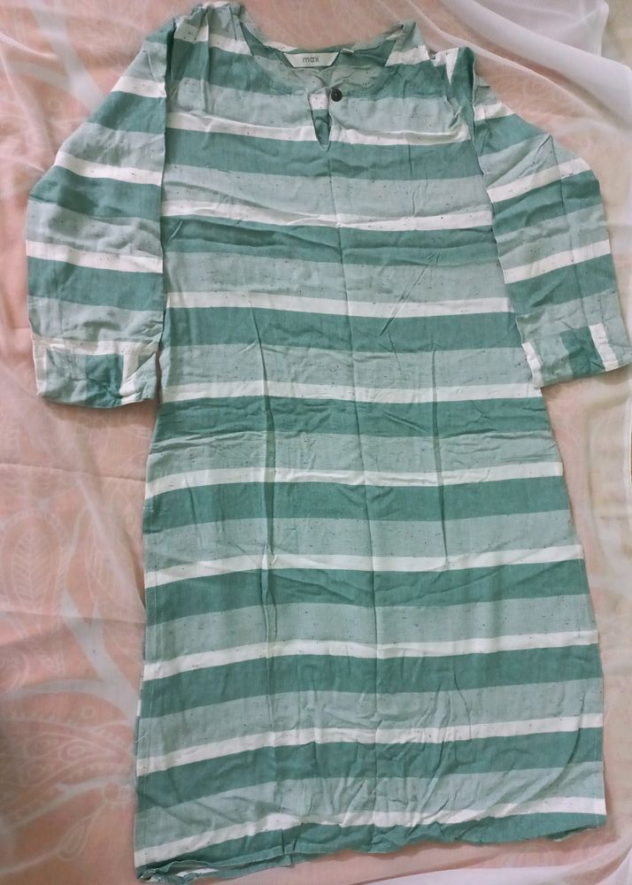 Sea Green Striped Kurti