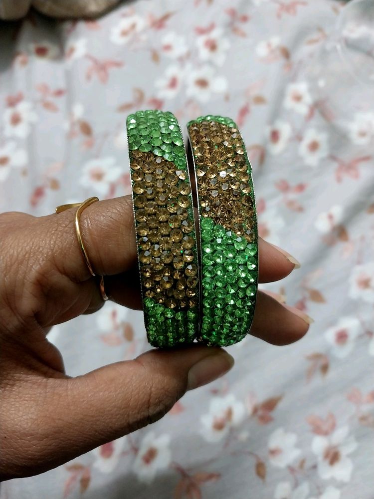 Metallic Stone Bangles