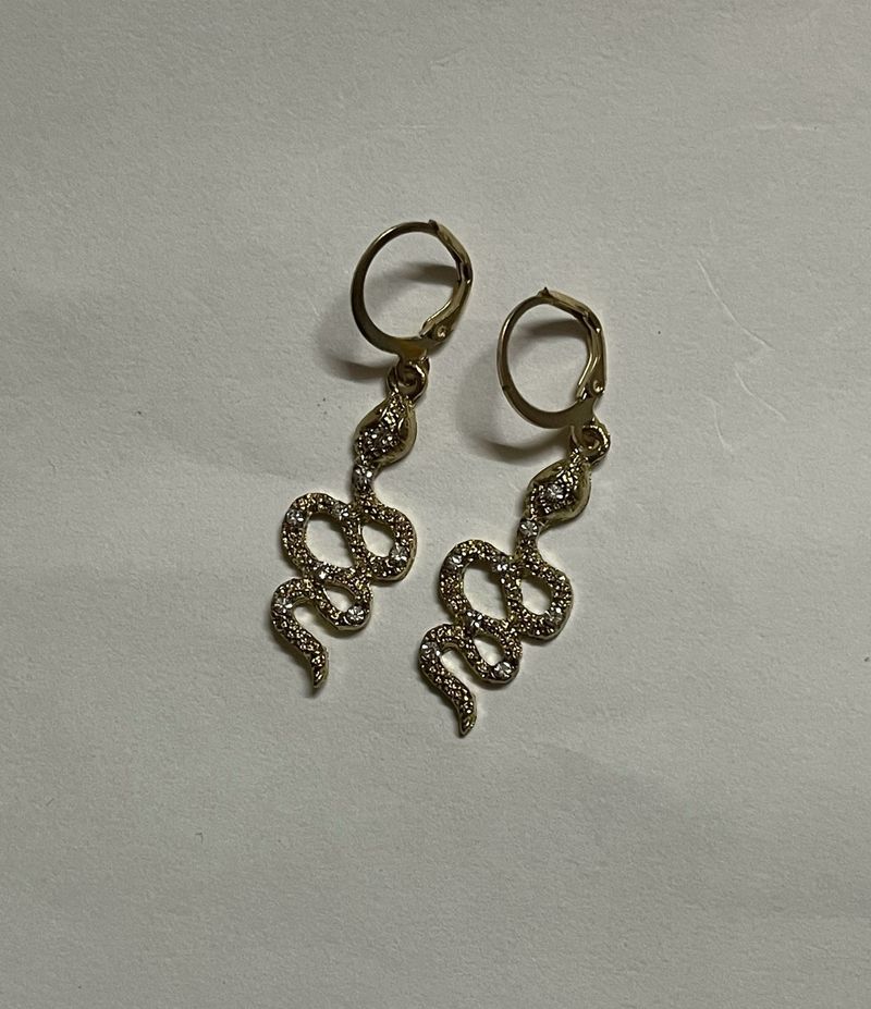 Golden Snake Earrings