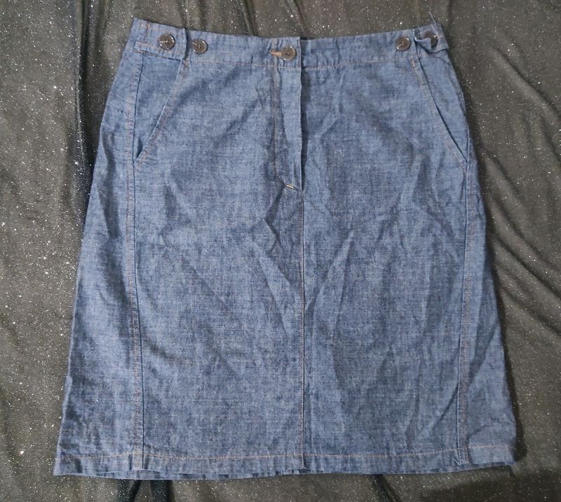 Straight Fitted Denim Skirt. No Defects.