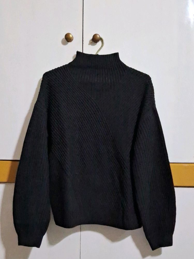 Black High-Neck Sweater