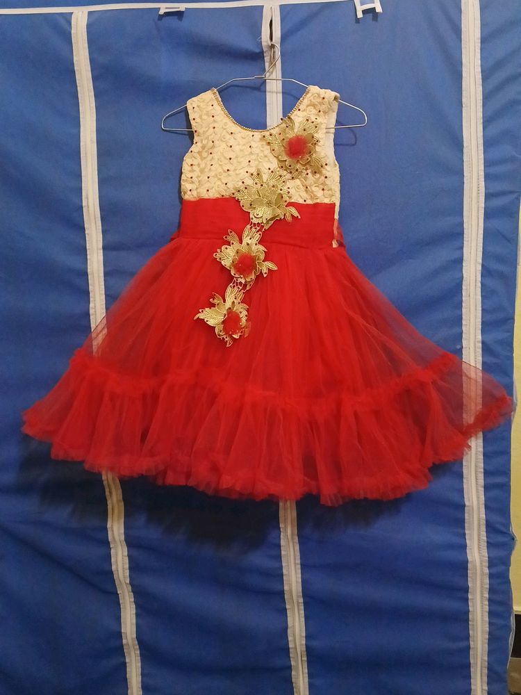 Beautiful Red Umbrella Frock