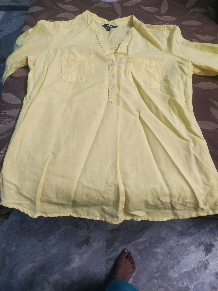 Yellow Short Kurta Cum Tunic