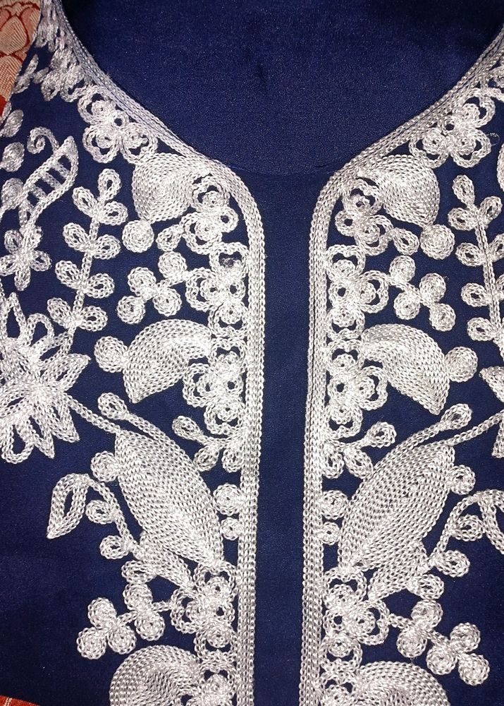 blue and white kurta set