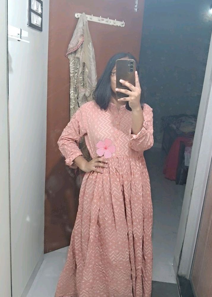 PEACH LONG KURTI🤌🏻