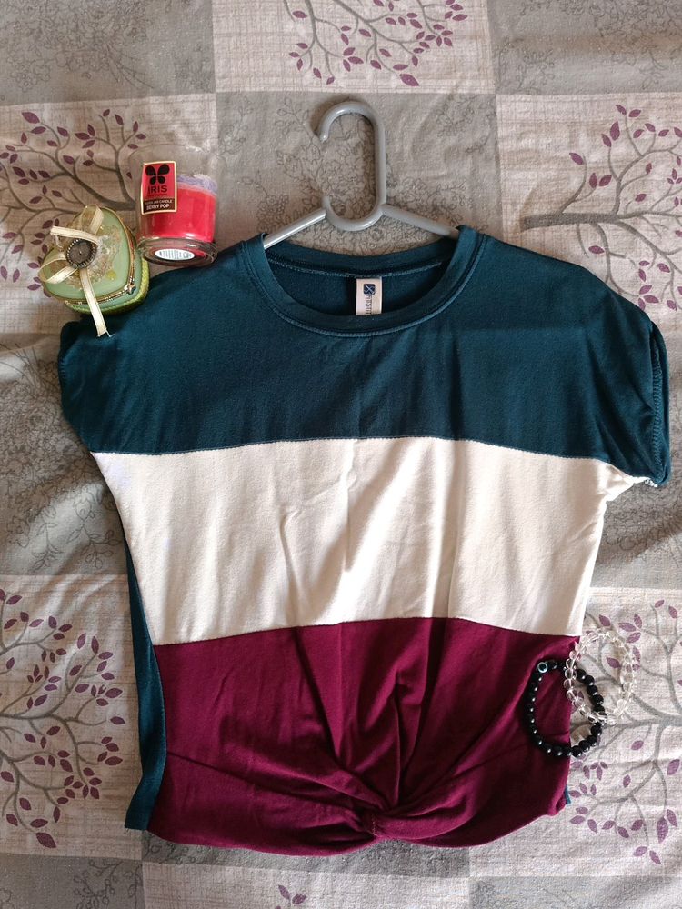 A Cute Tricolor Crop Top