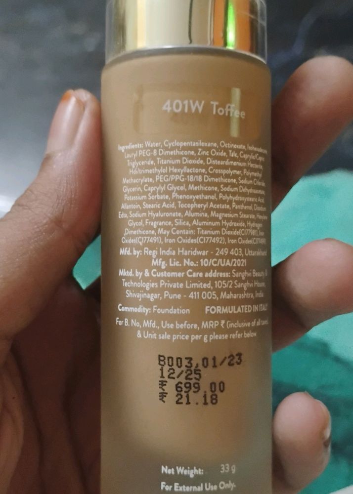 Liquid Foundation Shade Number 401 Toffee