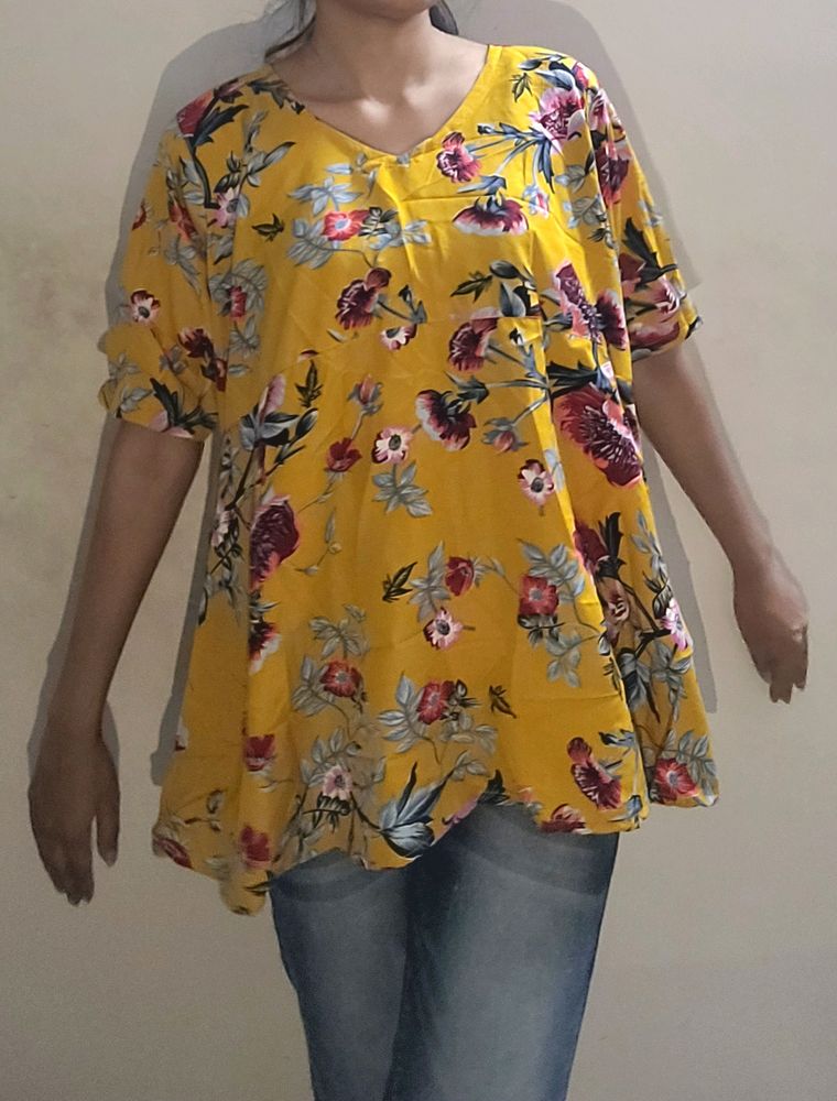 Mustard Floral Top