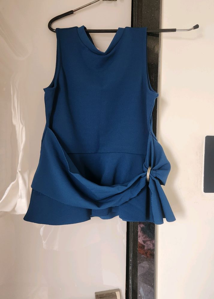 Blue Peplum Top