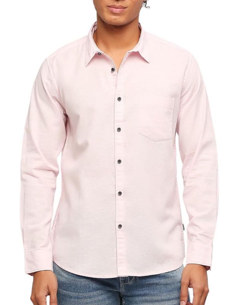 Pink Men's Regular Fit Shirt