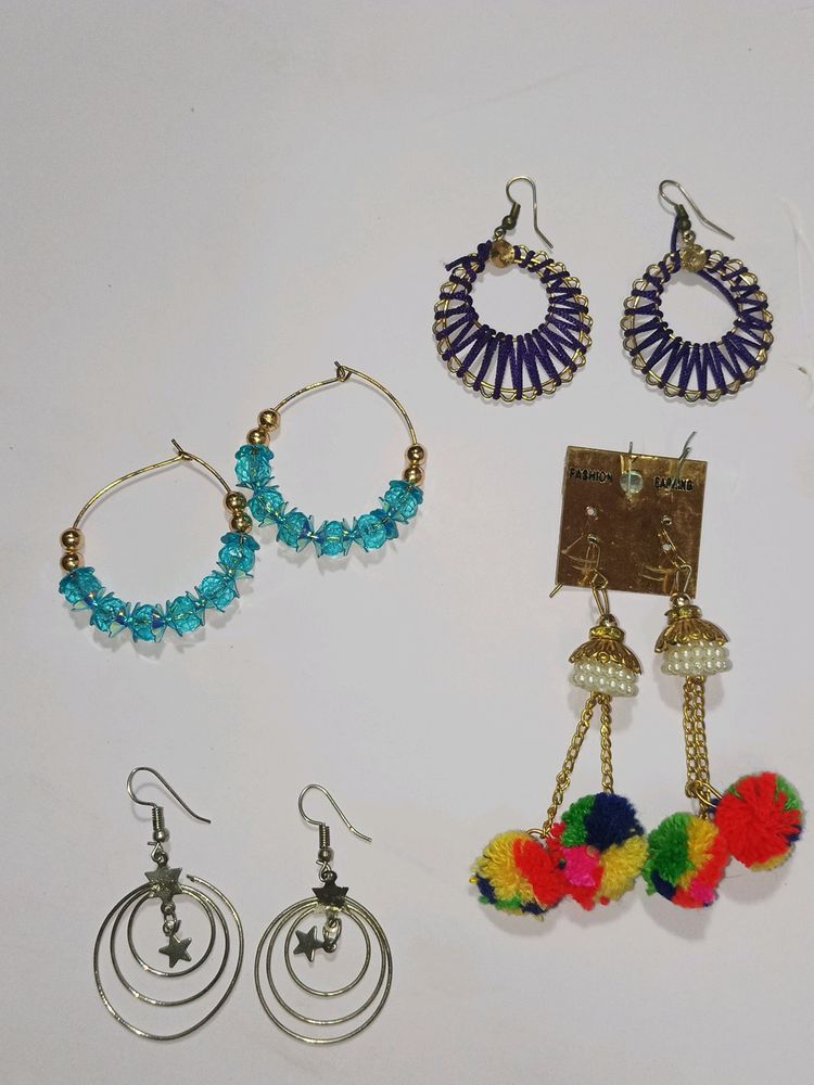 4 set of earrings combo