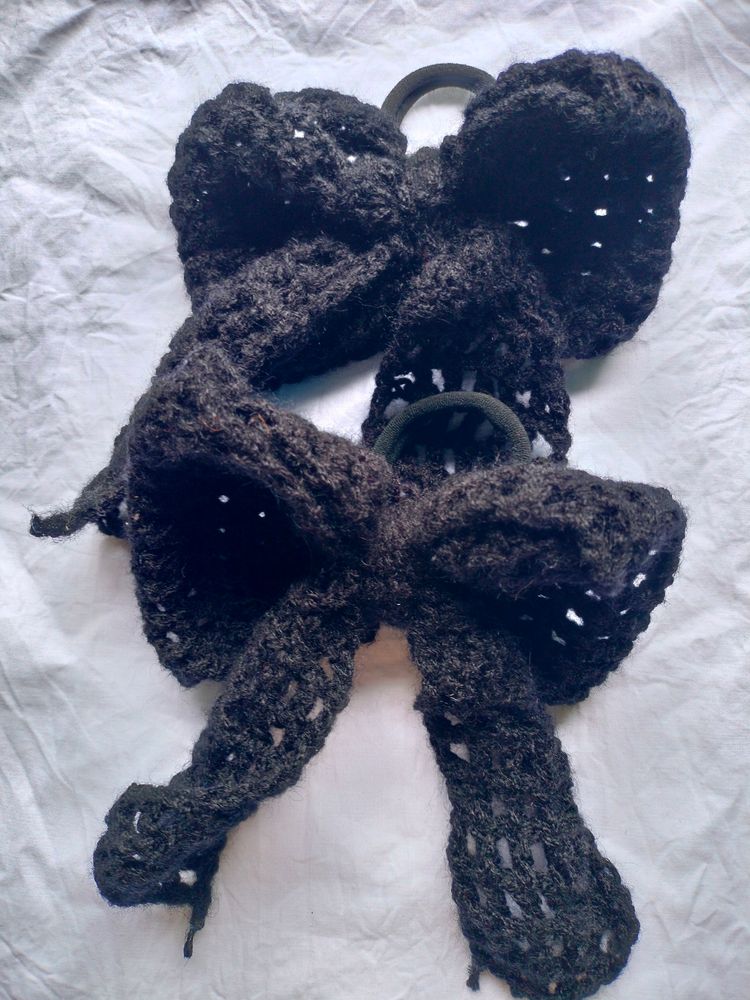 Hand Made Crochet Beautiful Bow Hair Ties