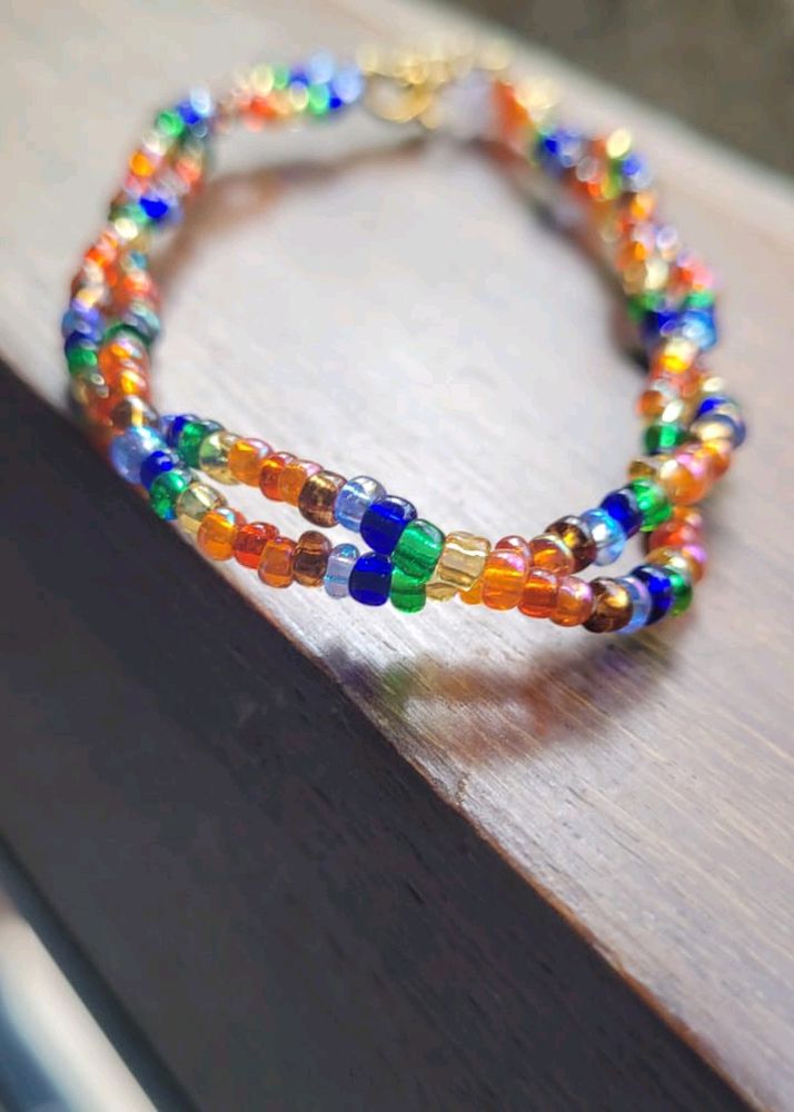 Handmade Seed Beads Rainbow Bracelet