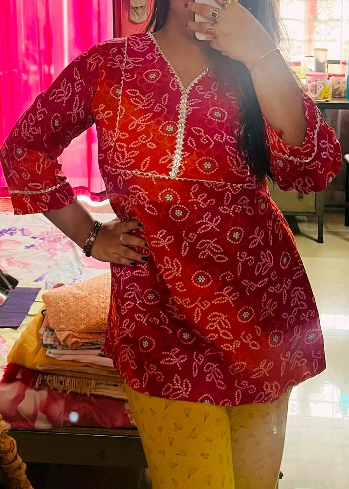 Bandhini Print Kurti