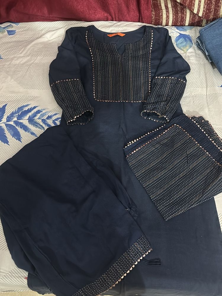 Kurti Suit With Palazzo And Dupptta  2 Numbers