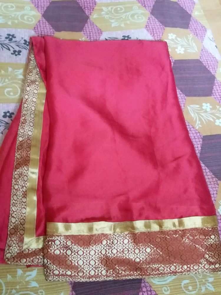 Beautiful Red Colour bordedesign  Saree