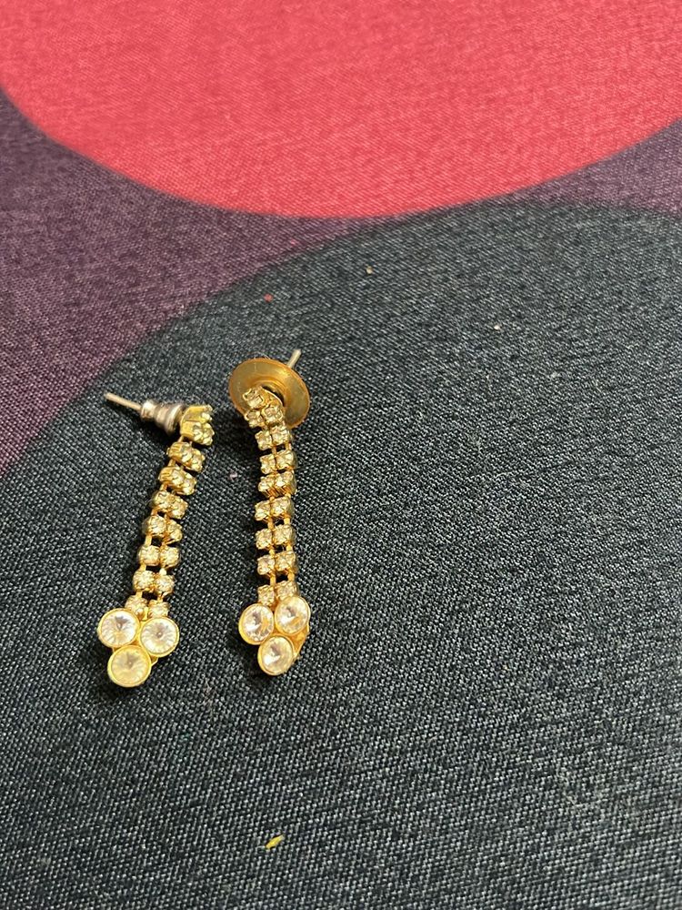 Golden Stone Studded Earrings