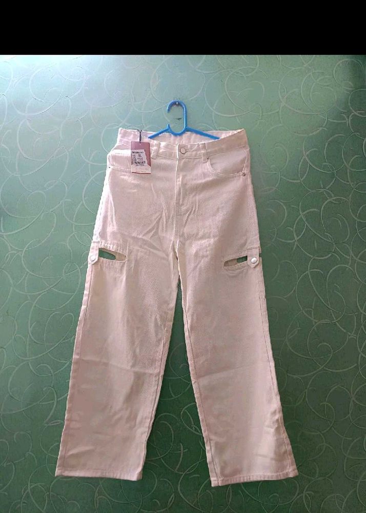 White Cargo Jeans