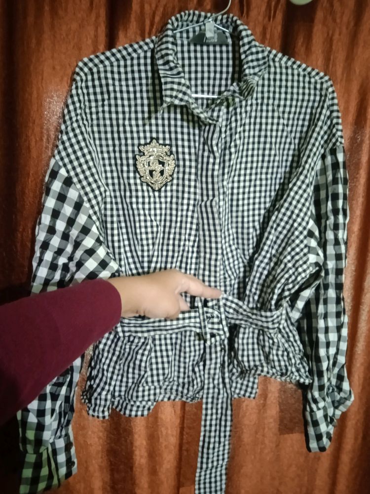Checkers Top With Belt..