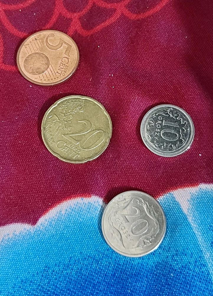 Coins Groszy And Euro Cents