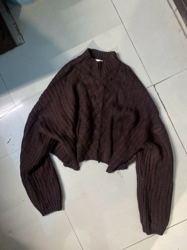 Women Oversized Brown Sweater