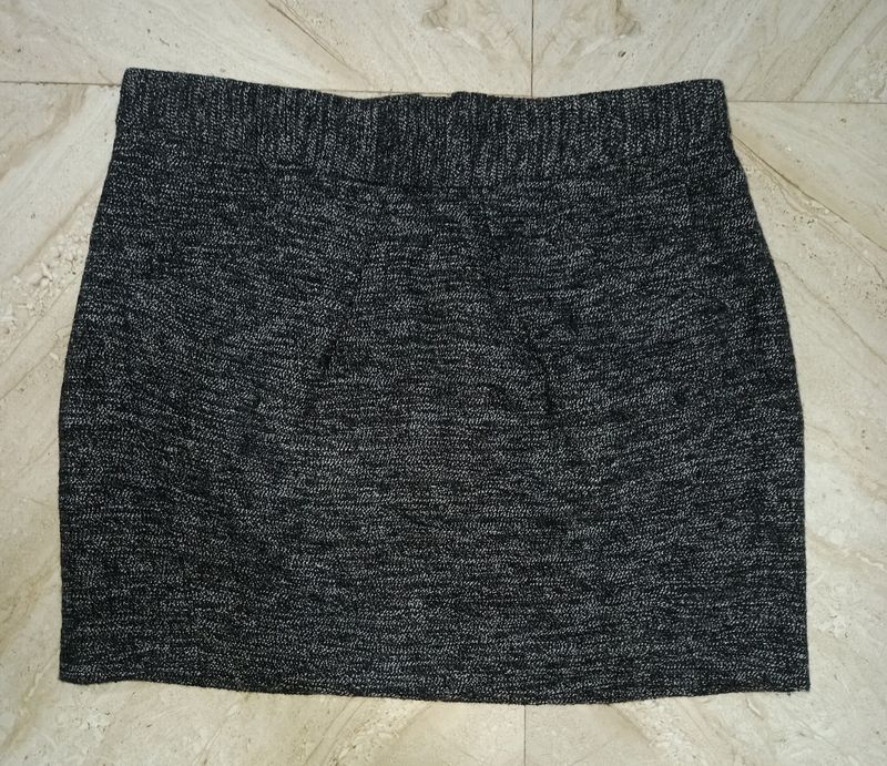 COUNTRY ROAD Charcoal Tweed Skirt Italian Fabric