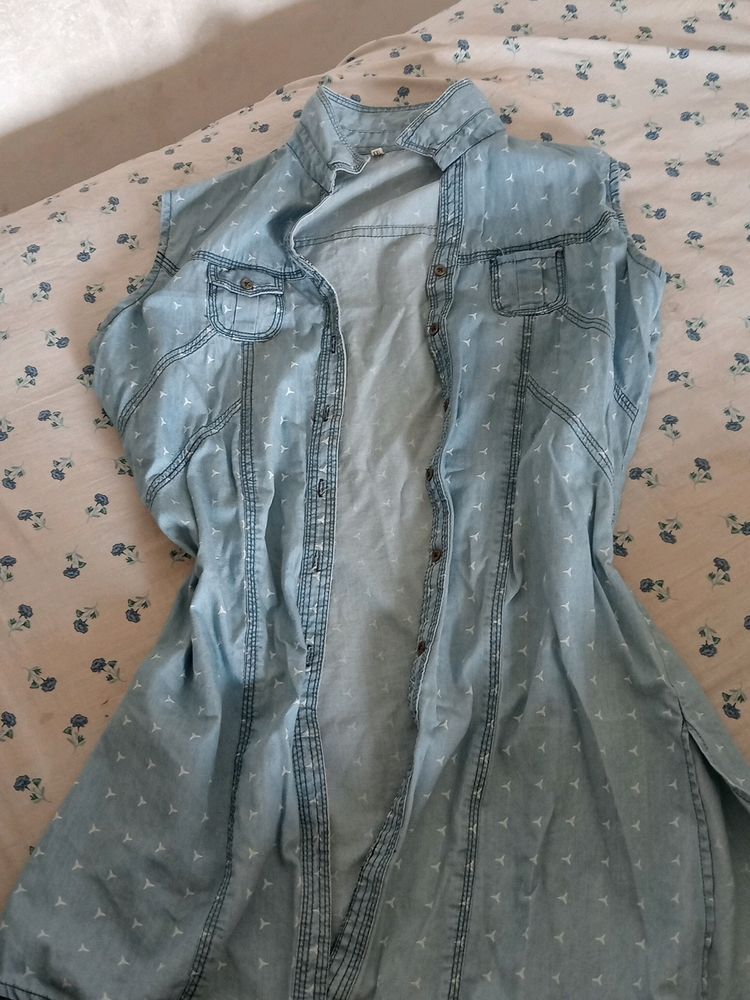 Denim Shirt Top