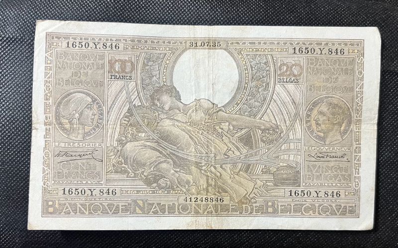 100 Francs Belgium Very Old Rare