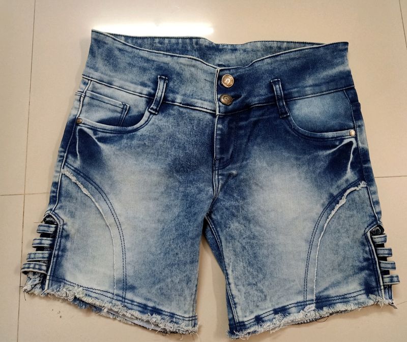 Denim Stylish Shorts For Women