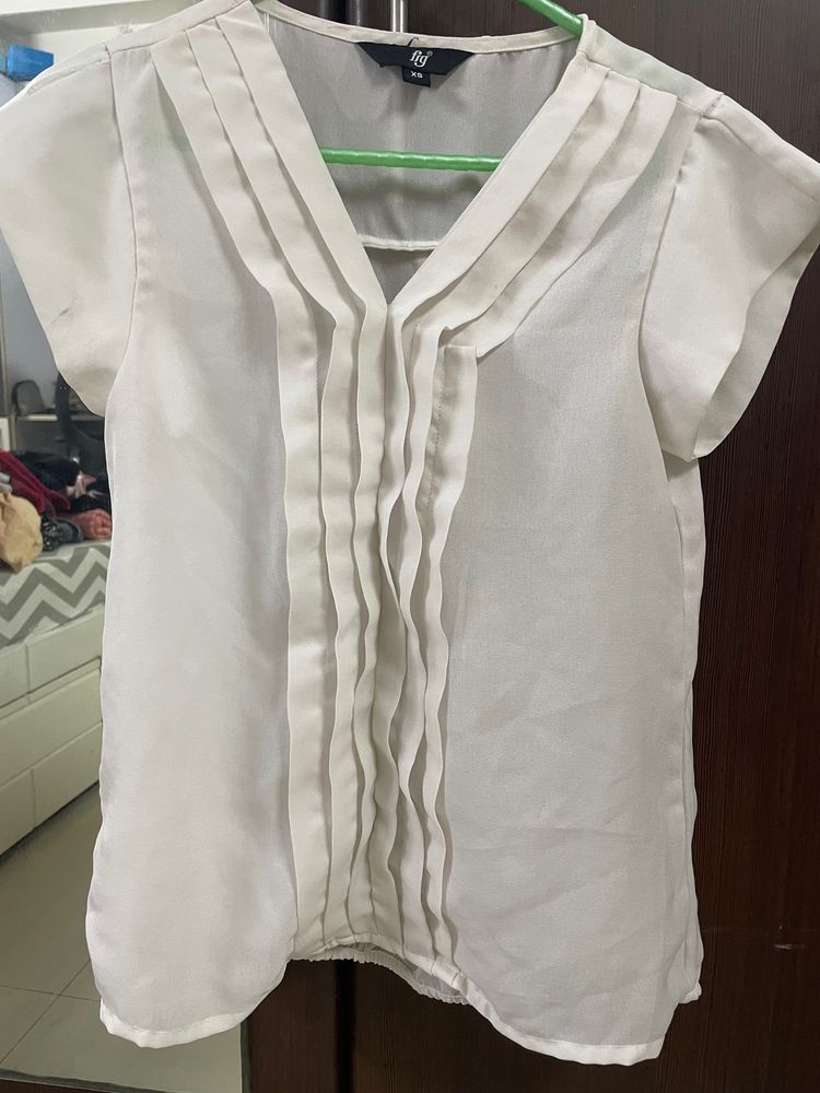 White Formal Top ( translucent)