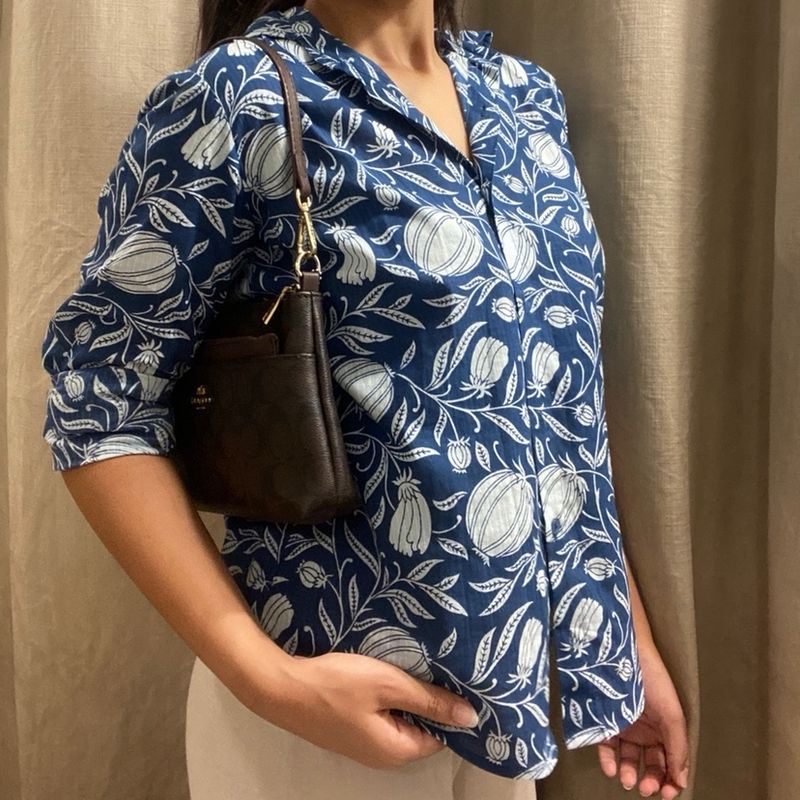 Prakriti Jaipur Indigo Printed Shirt