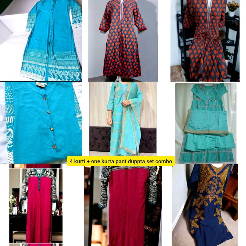 Combo Offer 4 Branded Kurti+ Kurta Set