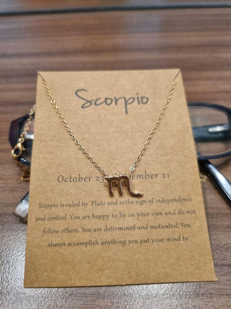 NEW IN PACK GOLD PLATED SCORPIO BIRTH SIGN CHAIN