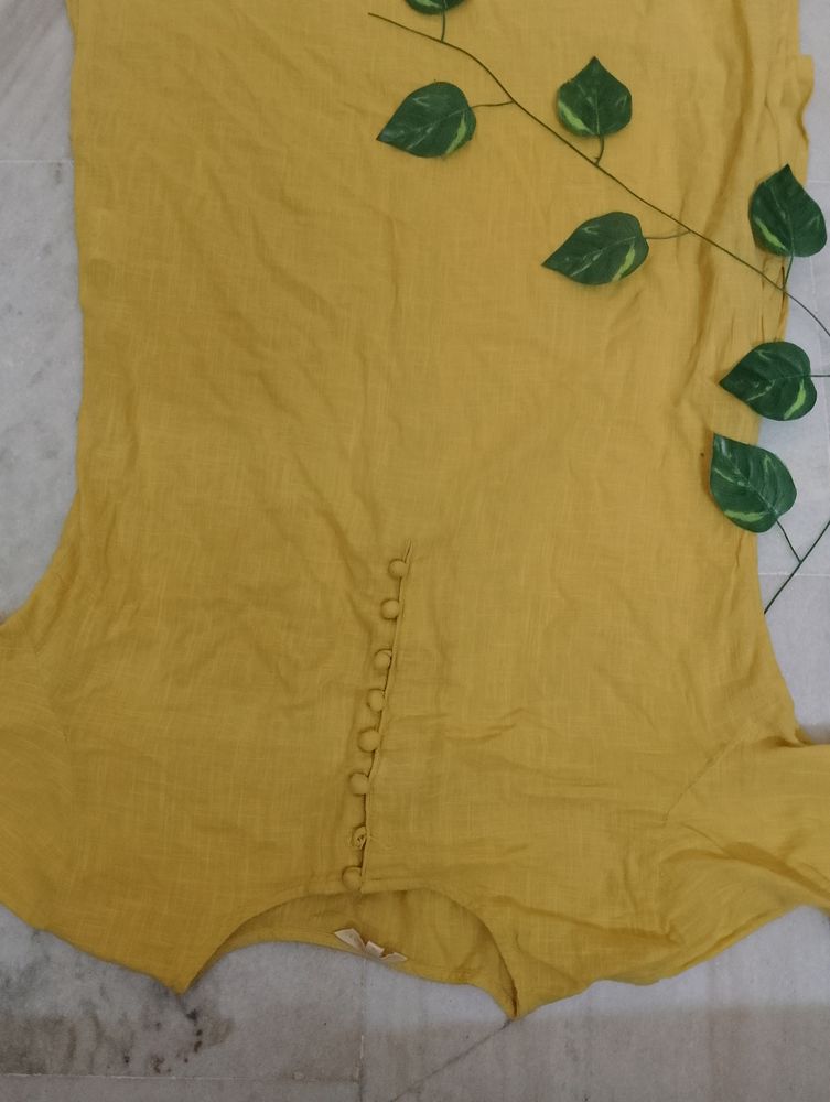 A Cotton Mustard Pathani Kurti🍋