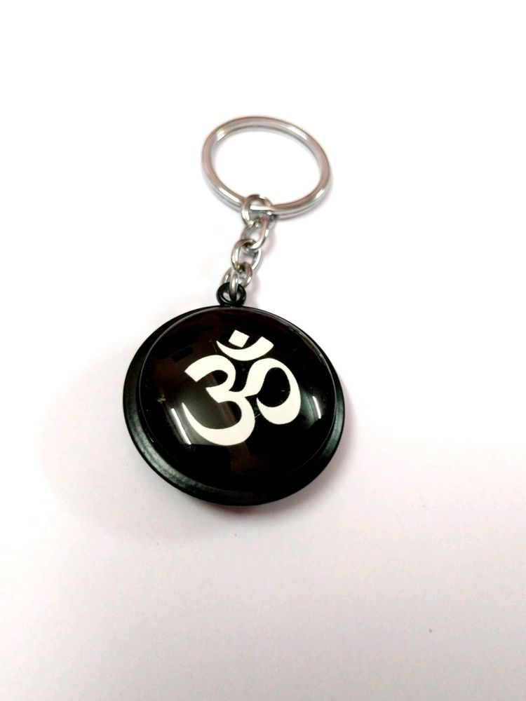 New Black Glass OM Keychain