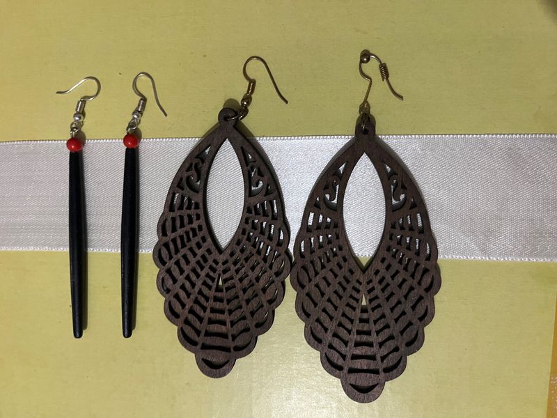 Set Of Two Unique Handcrafted Rare Tribal Earrings