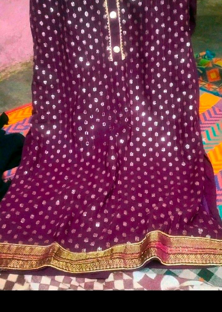 Wine Colour Plazo Kurti New