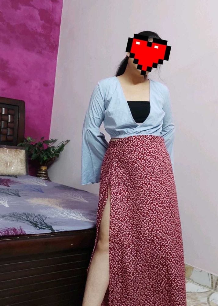 Crop Top With Skirt