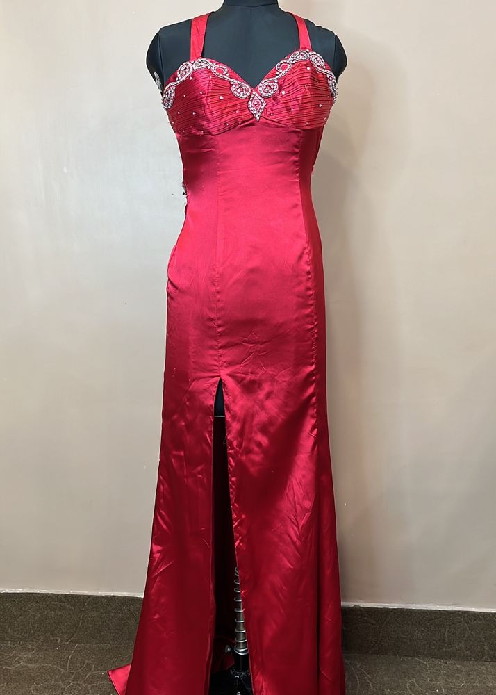 Red Satin Gown