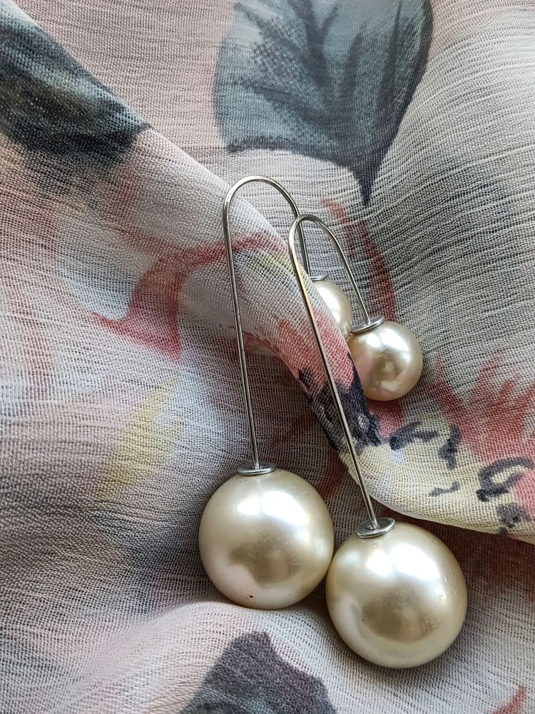 White Pearl Stud Earrings