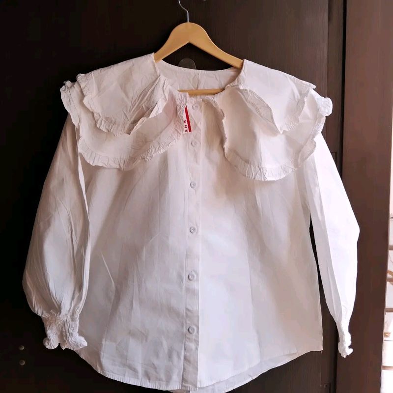 Women White Korean Top