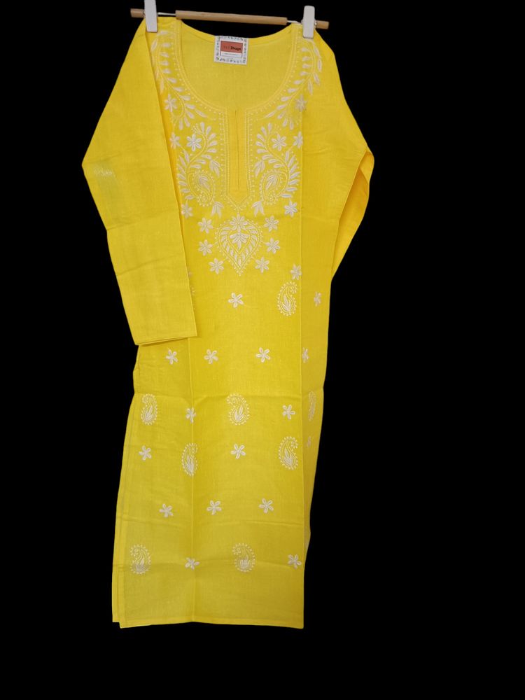 Cotton Chikan Work Stitched Kurta