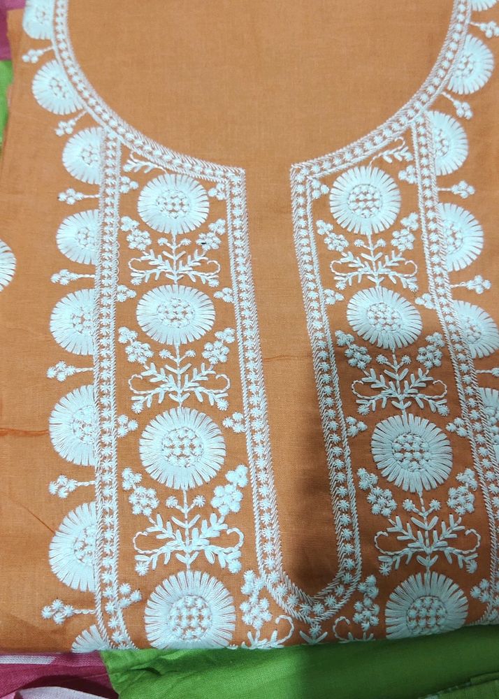 Lucknowi Embroidery Dress Material