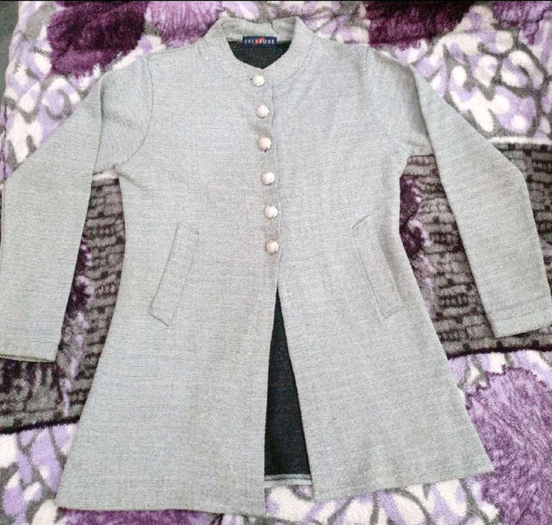 Grey Warm Coat For Women's