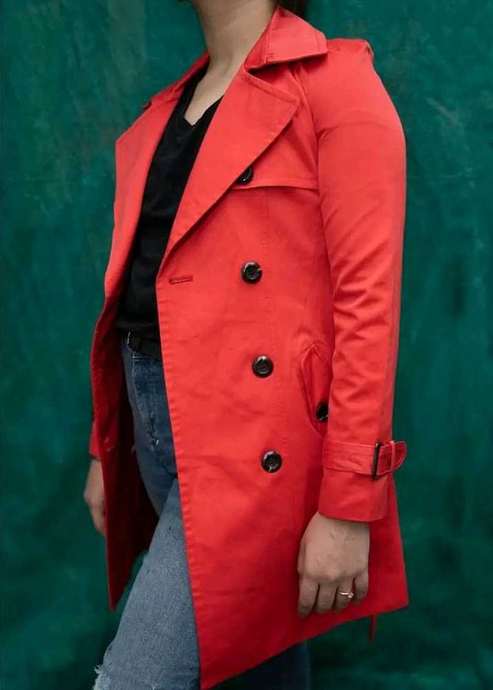 Bold Red Trench Coat