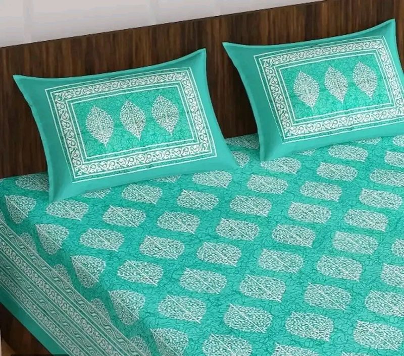 Cotton Bedsheet with 2 Pillow covers